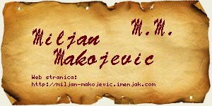Miljan Makojević vizit kartica